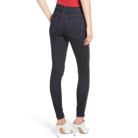 Blank NYC Mid-Rise Skinny Jeans Rainbow Glitter Stripe - Picture 5 of 8